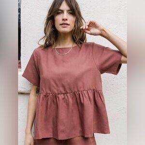 Tradlands Nico Top in Plum (Size L)